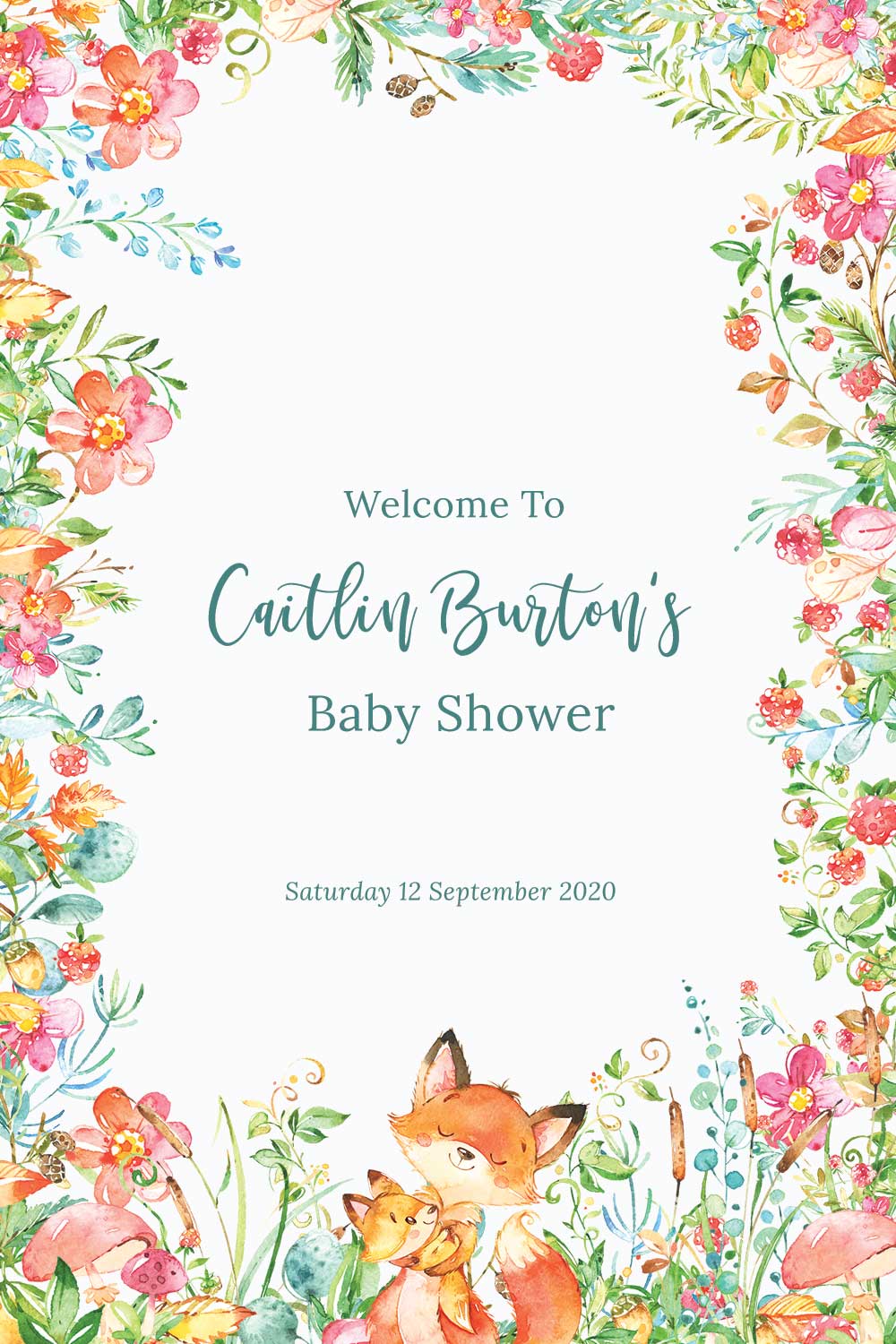 Baby Shower Welcome signs - Raspberry Theme