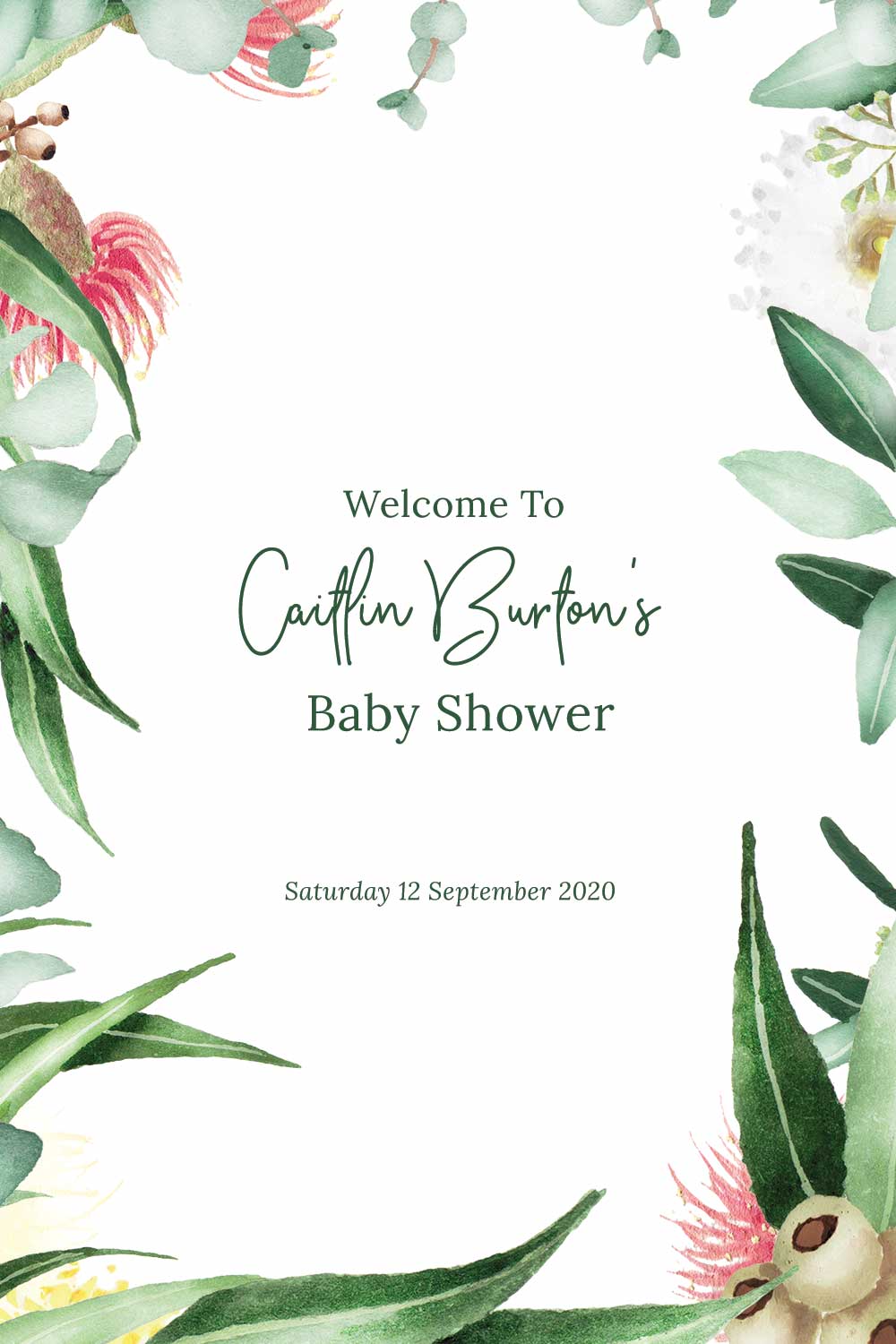 Baby Shower Welcome signs - Gum nut Theme
