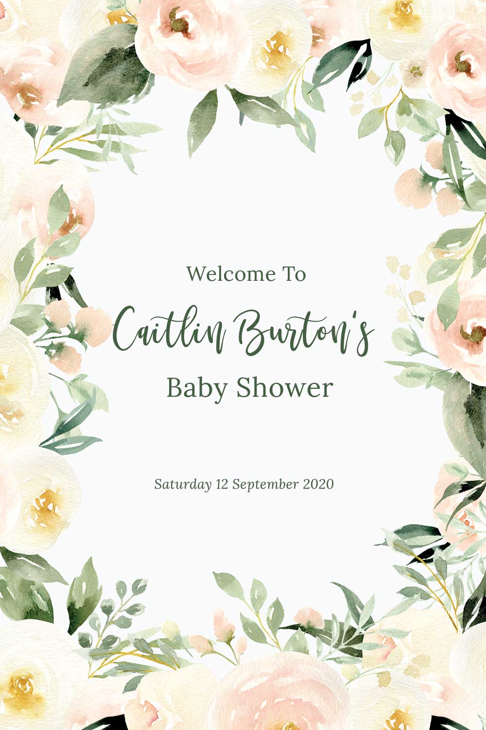 Baby Shower Welcome signs - Blush theme