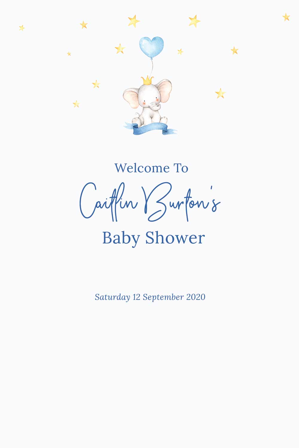 Baby Shower Welcome signs - Elephant theme