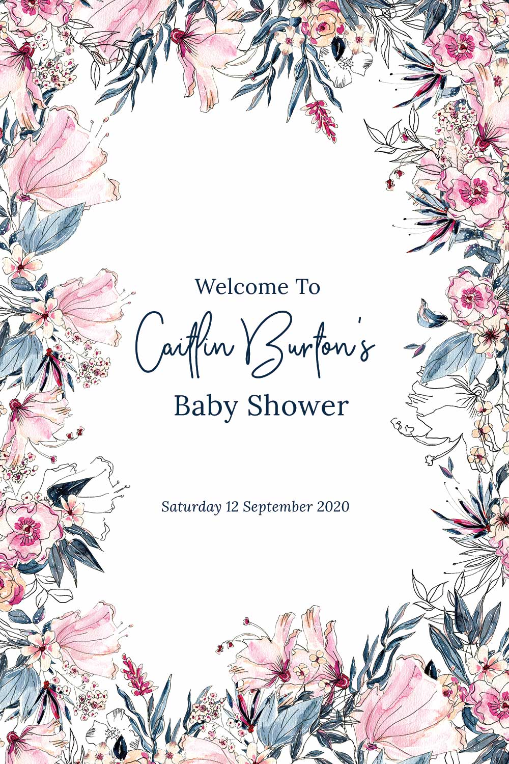 Baby Shower Welcome signs - Swan Theme