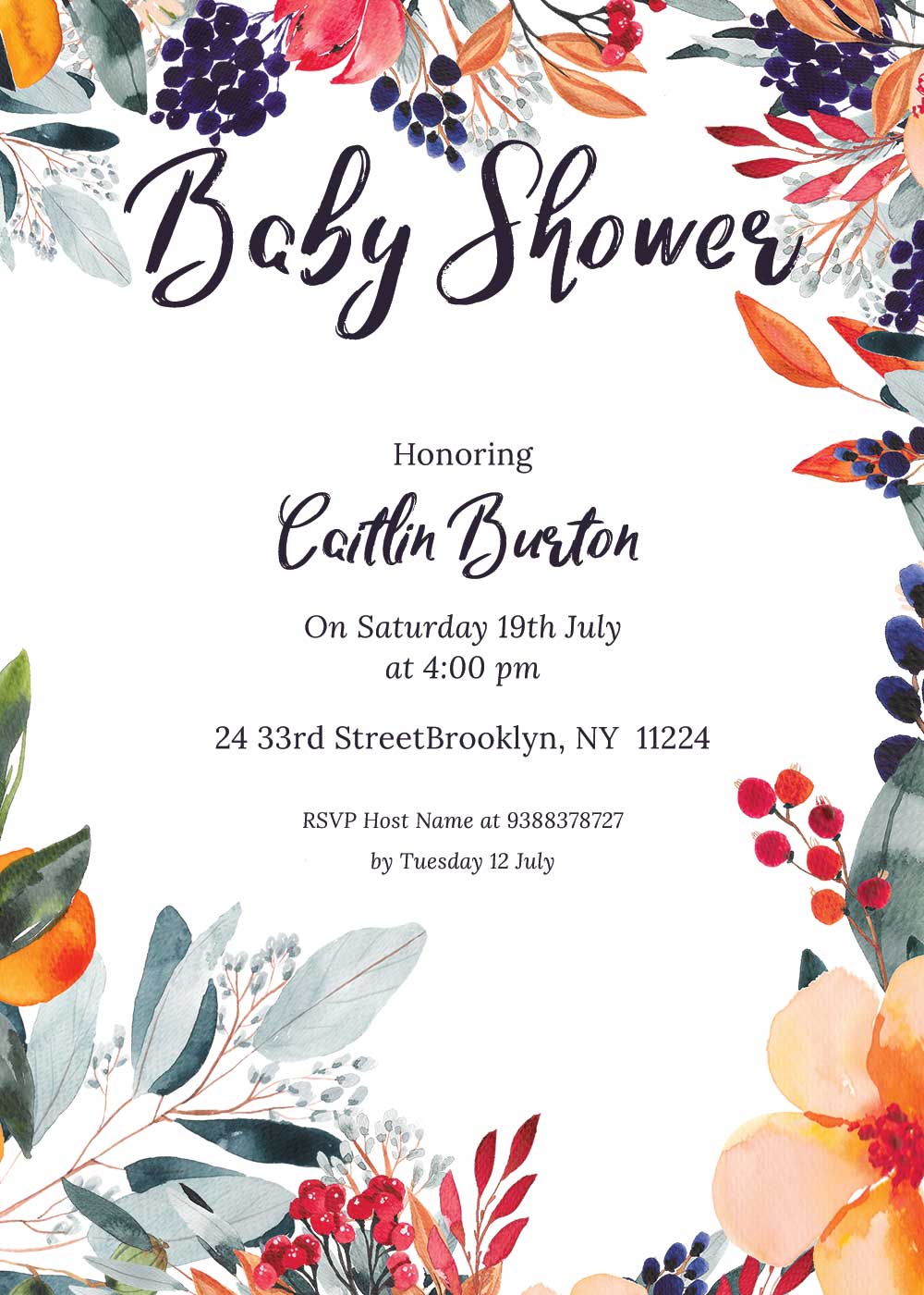 Baby shower invitations - Summer theme