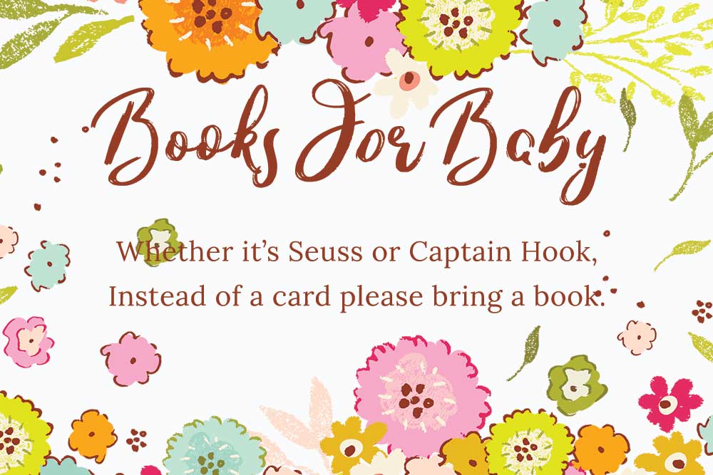 Baby Shower books for baby inserts - Spring theme