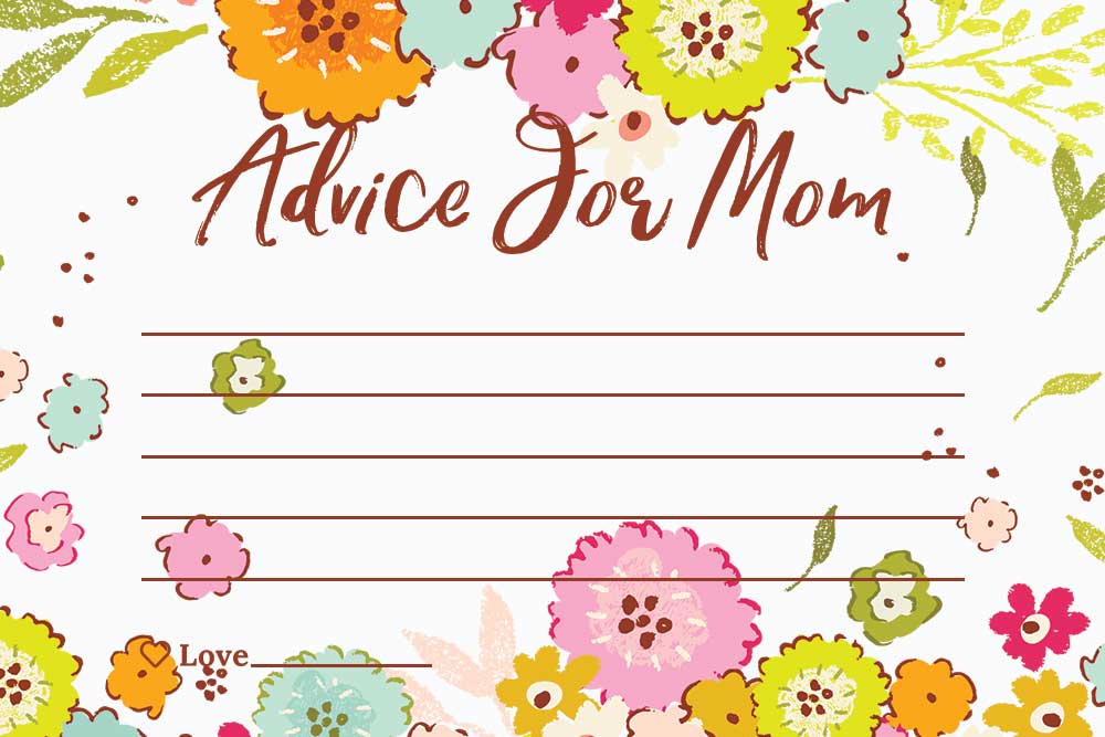 Baby Shower Advice For Mom Cards - Spring Theme