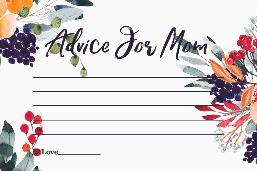 Baby Shower Advice For Mom Cards - Summer Theme