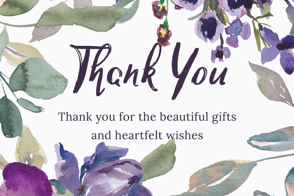 Baby Shower Thank you cards - Plum Theme